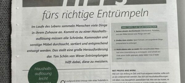 Weser Entrümpelung - Artikel